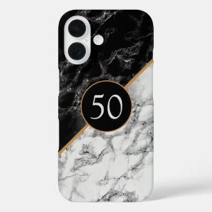 Schwarz-weiße Imitate Marble iPhone Case Personali