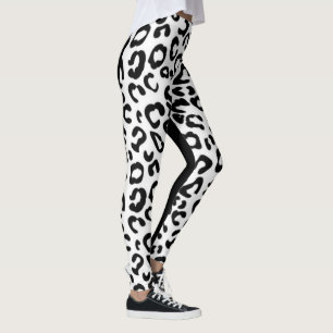 Schwarz-weiße Jaguar Leggins