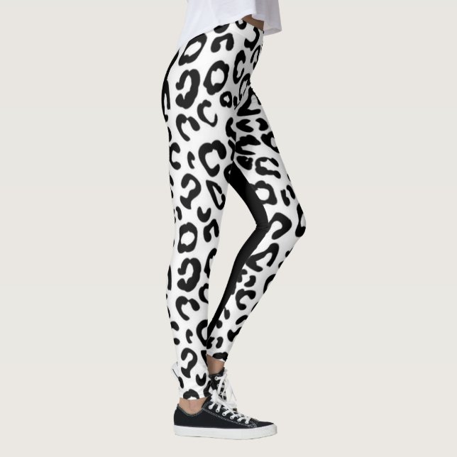 Schwarz-weiße Jaguar Leggins (Rechts)