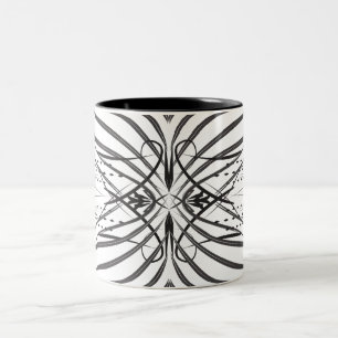 Schwarz-weiße Kaffeebeutel Zweifarbige Tasse