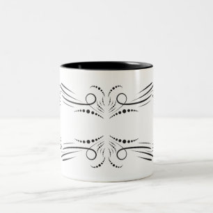 Schwarz-weiße Kaffeebeutel Zweifarbige Tasse
