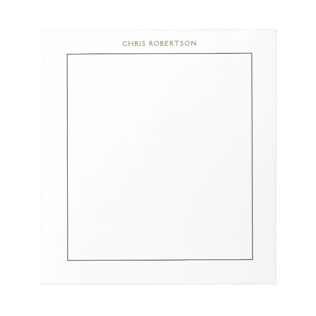 Schwarz-weiße Kalligrafenname Notizblock (Vorderseite)