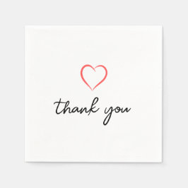 Schwarz-weiße Kalligraphie Danke Napkins Serviette