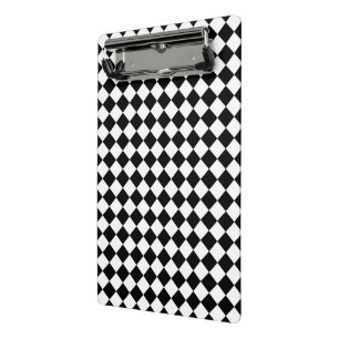 Schwarz-weiße Karo-Karton Mini Klemmbrett