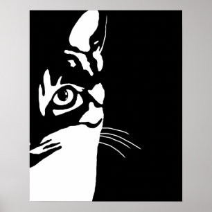 Schwarz-Weiße Katze 657 Poster