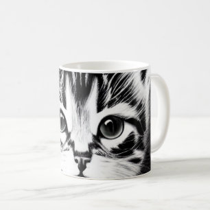 Schwarz-weiße Katzengesänge Kaffeetasse