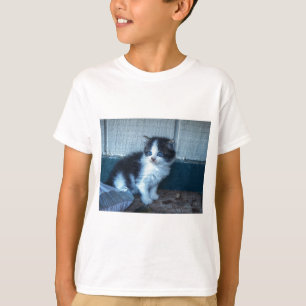 Schwarz + Weiße Kitte T-Shirt