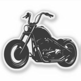 Schwarz-weiße klassische Cruiser-Motorrad-Vektor-K Aufkleber