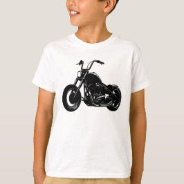 Schwarz-weiße klassische Cruiser-Motorrad-Vektor-K T-Shirt