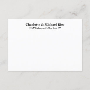 Schwarz-weiße, klassische, fette Textfamilie Begleitkarte