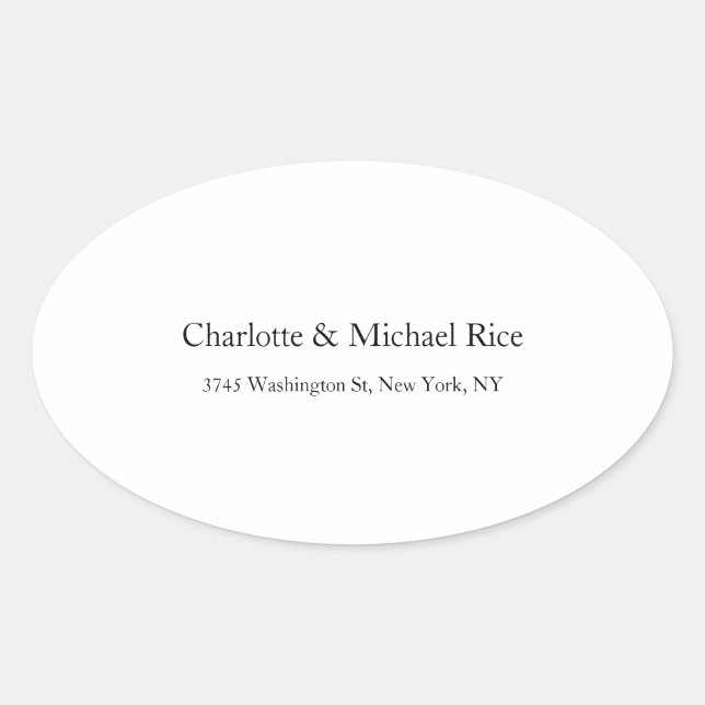 Schwarz-weiße, klassische, fette Textfamilie Ovaler Aufkleber (Vorderseite)