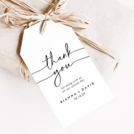 Schwarz-weiße klassische Hochzeit Vielen Dank Geschenkanhänger