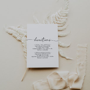 Schwarz-weiße klassische Hochzeitrichtung Begleitkarte