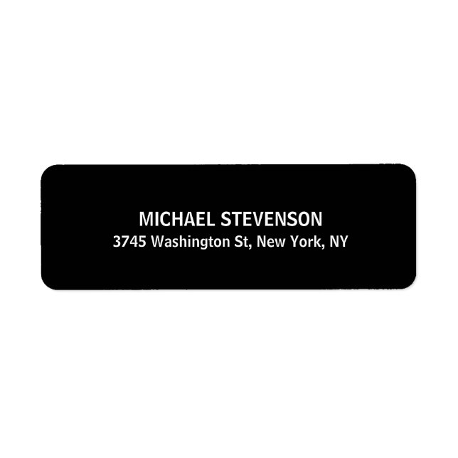 Schwarz-weiße klassische Rücksendeadresse (Vorne)