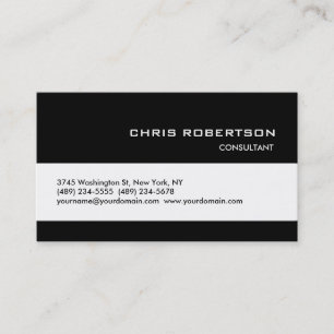 Schwarz-weiße klassische Trend-Standard-Visitenkar Visitenkarte