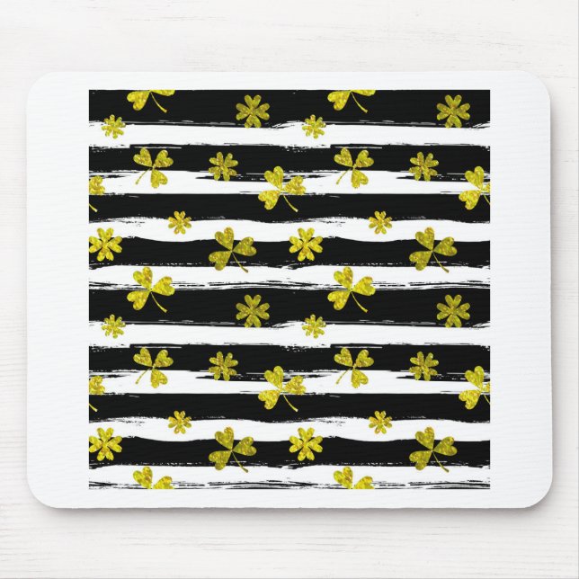 Schwarz-weiße Klee Mousepad (Vorne)