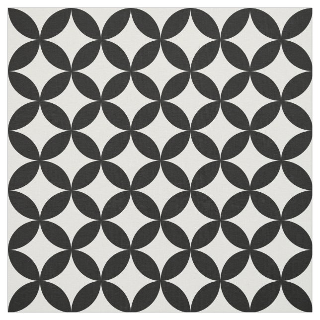 Schwarz-weiße Kreise und Diamant-Muster Stoff (Muster)