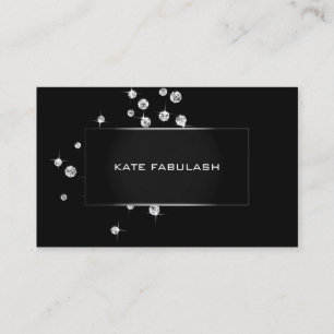 Schwarz-weiße Kristalle Diamon Fashion Stylist Bea Visitenkarte