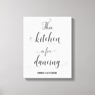 Schwarz-weiße Küchendekoration Zitat Canvas drucke