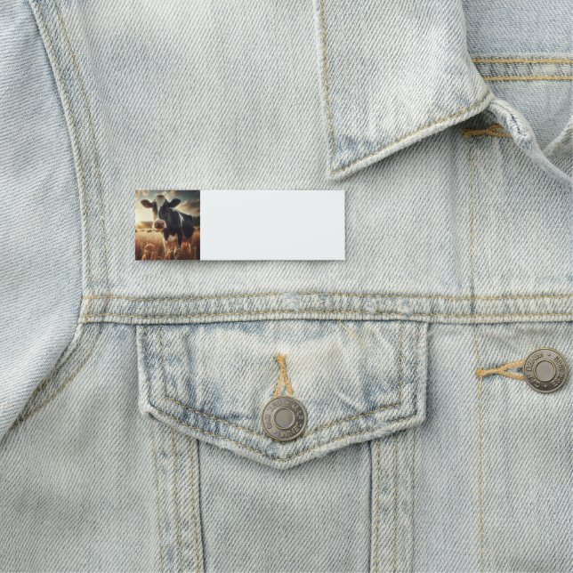 Schwarz-weiße Kuhfarm Art Namensschild (Beispiel)