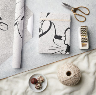 Schwarz-weiße Kunst Jane Avril von Toulouse Lautre Geschenkpapier