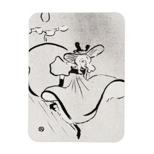 Schwarz-weiße Kunst Jane Avril von Toulouse Lautre Magnet