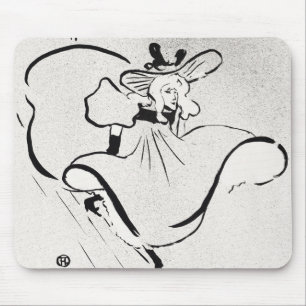 Schwarz-weiße Kunst Jane Avril von Toulouse Lautre Mousepad