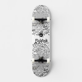 Schwarz-weiße Künstlerische Abstrakte Kunst Skateboard