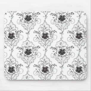 Schwarz Weiße Kunststoff-Spitzen-Blumen Mousepad