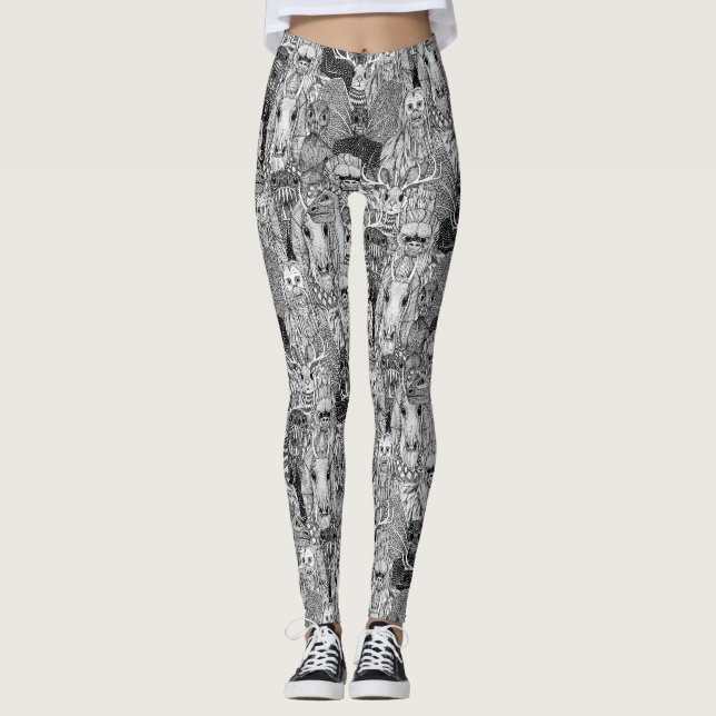 Schwarz-weiße Leggings (Vorderseite)