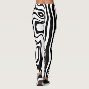 Schwarz-weiße Leggings mit Streifen oder Farbe
