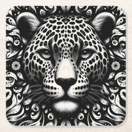 Schwarz-weiße Leopard Papier Untersetzer – Mehr Fo
