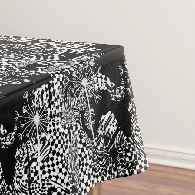 schwarz-weiße Leuchte Tischdecke (Beispiel)