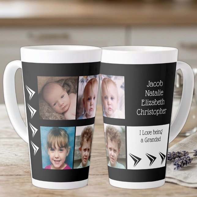 Schwarz-weiße Liebe als Großmutter mit Fotos Milchtasse (Von Creator hochgeladen)