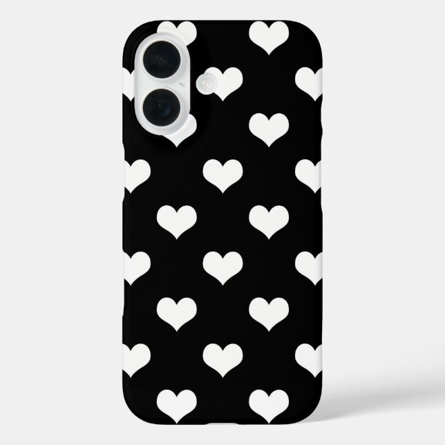 Schwarz-weiße Liebe Herzdesign Case-Mate iPhone Hülle (Rückseite)