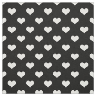 Schwarz-weiße Liebe Herzdesign Stoff