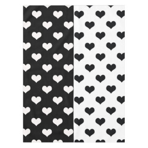Schwarz-weiße Liebe Herzmuster Tischdecke