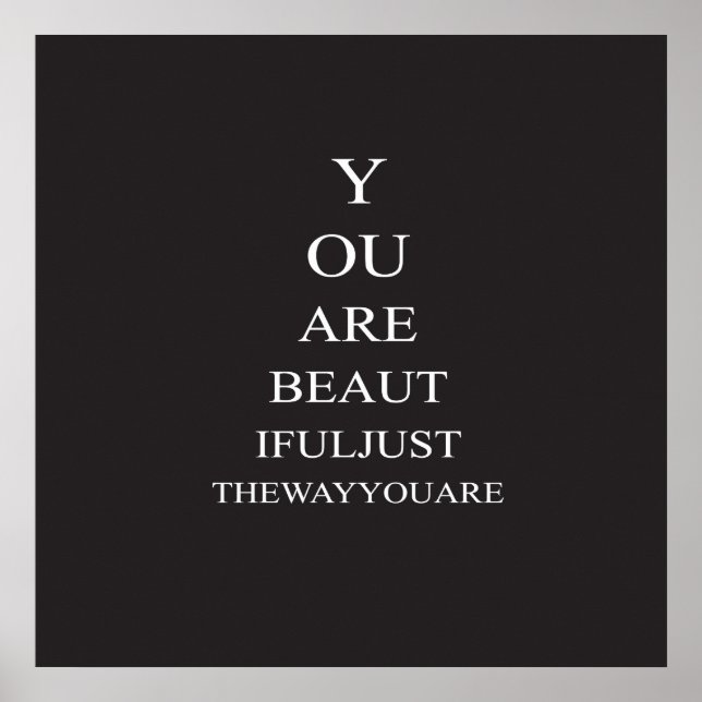 Schwarz-weiße Liebe Inspiration Poster (Vorne)