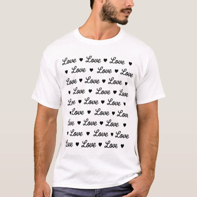 Schwarz-weiße Liebe  T-Shirt (Vorderseite)