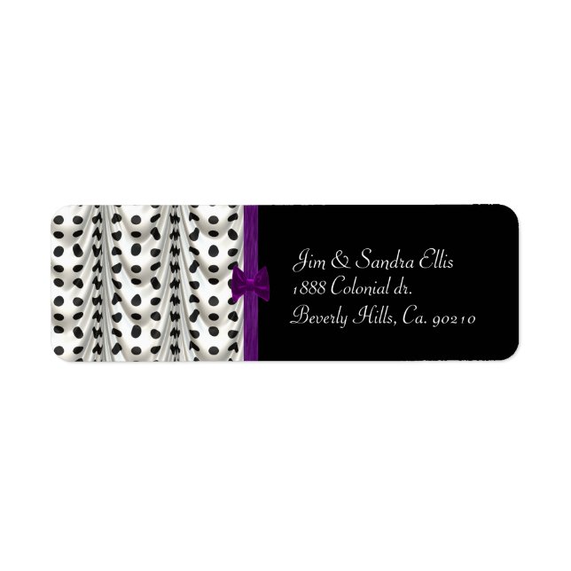 Schwarz-weiße Lila Polka Dots (Vorne)