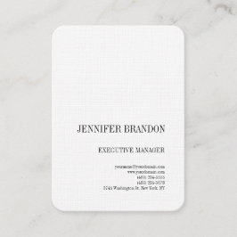 Schwarz-weiße Linen Minimalistisch Moderne Schlich Visitenkarte