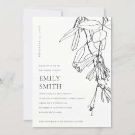 SCHWARZ-WEISSE LINIE ZEICHNEND BLUMENBABY-DUSCHKAR DANKESKARTE