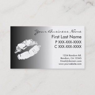 Schwarz-weiße Lippenstift-Markierungskarten verbla Visitenkarte