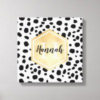 Schwarz-weiße Lochmuster-Gold-Monogramm