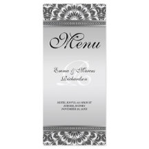 Schwarz-weiße Mandala Wedding Menu Card