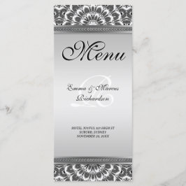 Schwarz-weiße Mandala Wedding Menu Card Menükarte