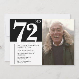 Schwarz-weiße Männer 72. Geburtstag Einladung