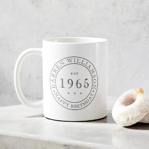 Schwarz-weiße Männer Geburtstag Kaffeetasse