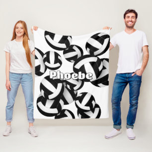 Schwarz-weiße Mannschaftsfarben für Volleyball-Gir Fleecedecke