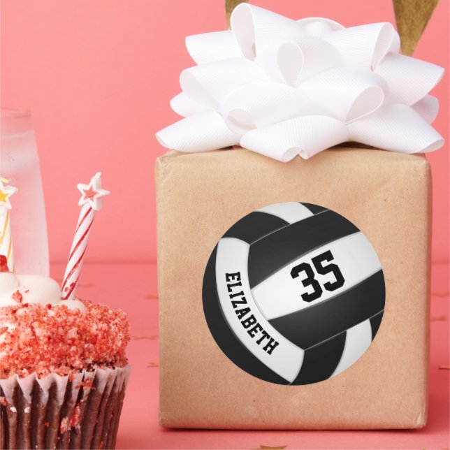 Schwarz-weiße Mannschaftsfarben Jungs-Mädels Runder Aufkleber (Party)